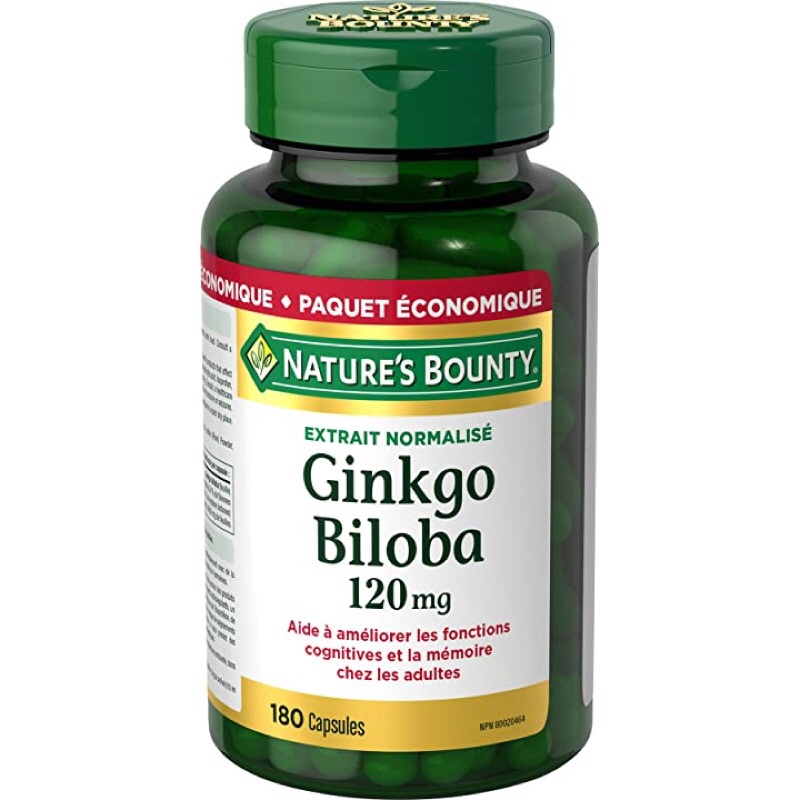 Viên uống bổ não Nature’s Bounty Ginko Biloba Canada 120mg 180 viên