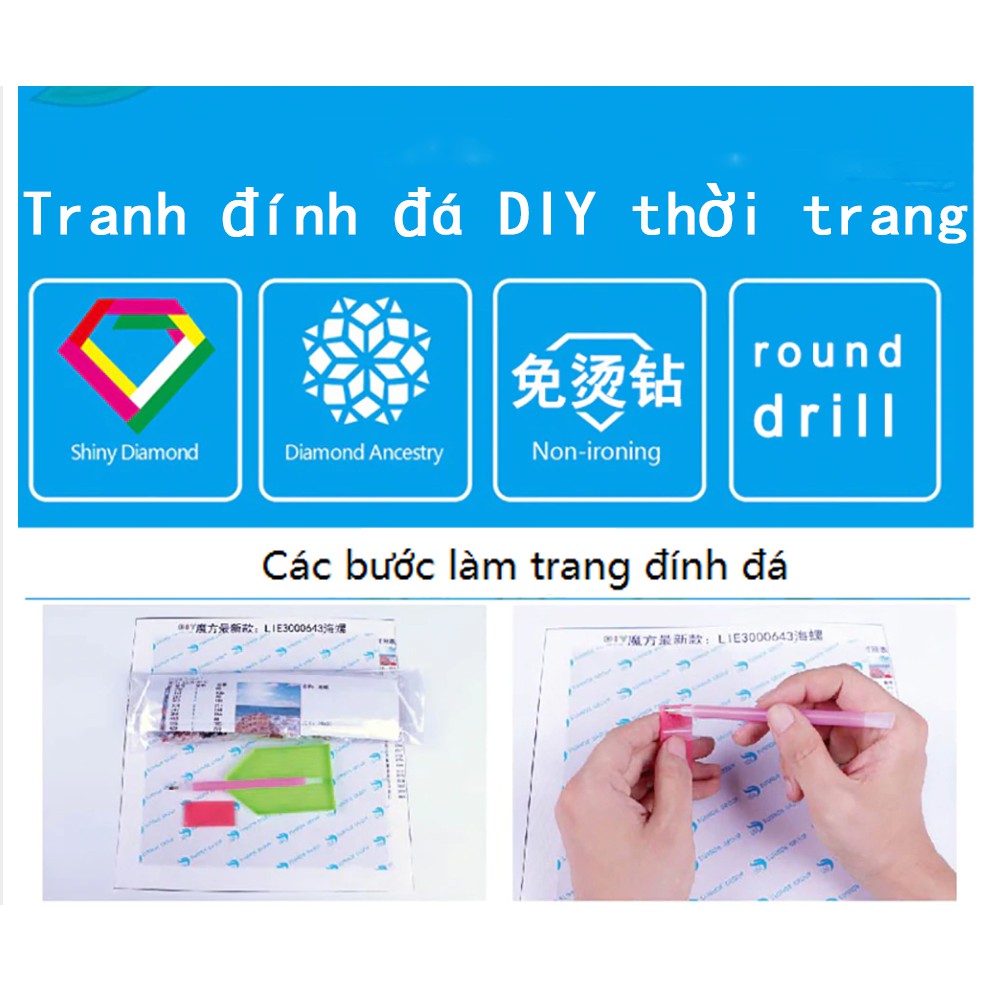 tranh đính đá 5D tranh cá chép hút tài lộc treo trong nhà