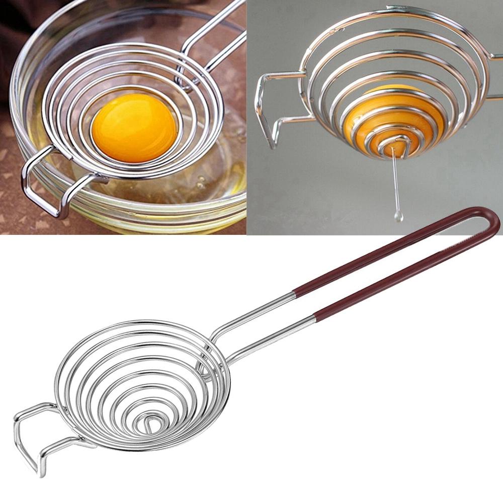 Phễu Tách Lòng Đỏ Trứng Bằng Thép Không Gỉ Với Tay Cầm Dài Tiện Dụng