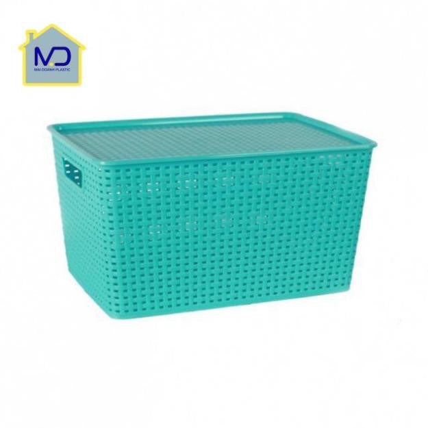 (hot)(  Combo 2 rổ )nhựa đan phong cách hàn quốc size trung (M) .
