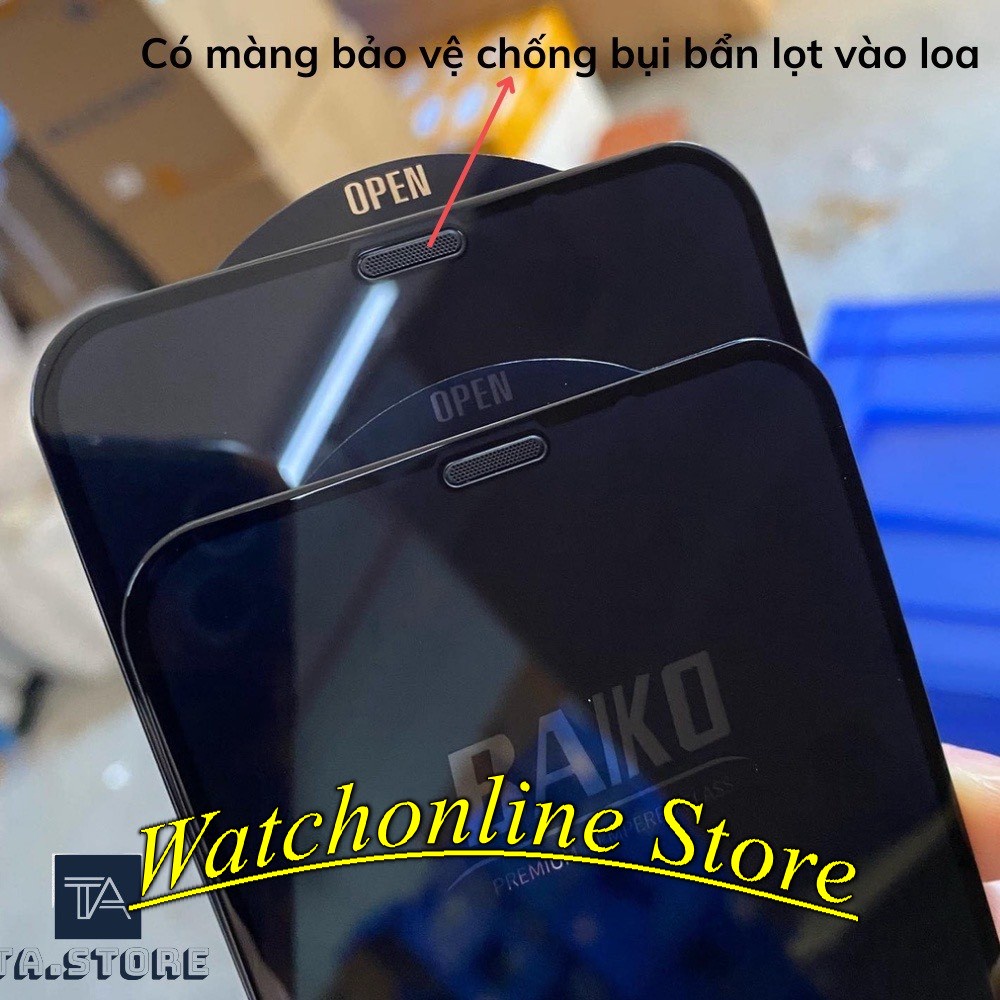 Cường lực Baiko Full màn Chống bụi màng loa iphone 6 7 8 6plus 7plu 8plu X XS Xr Xs max 11 pro max 12pro max 13 pro max