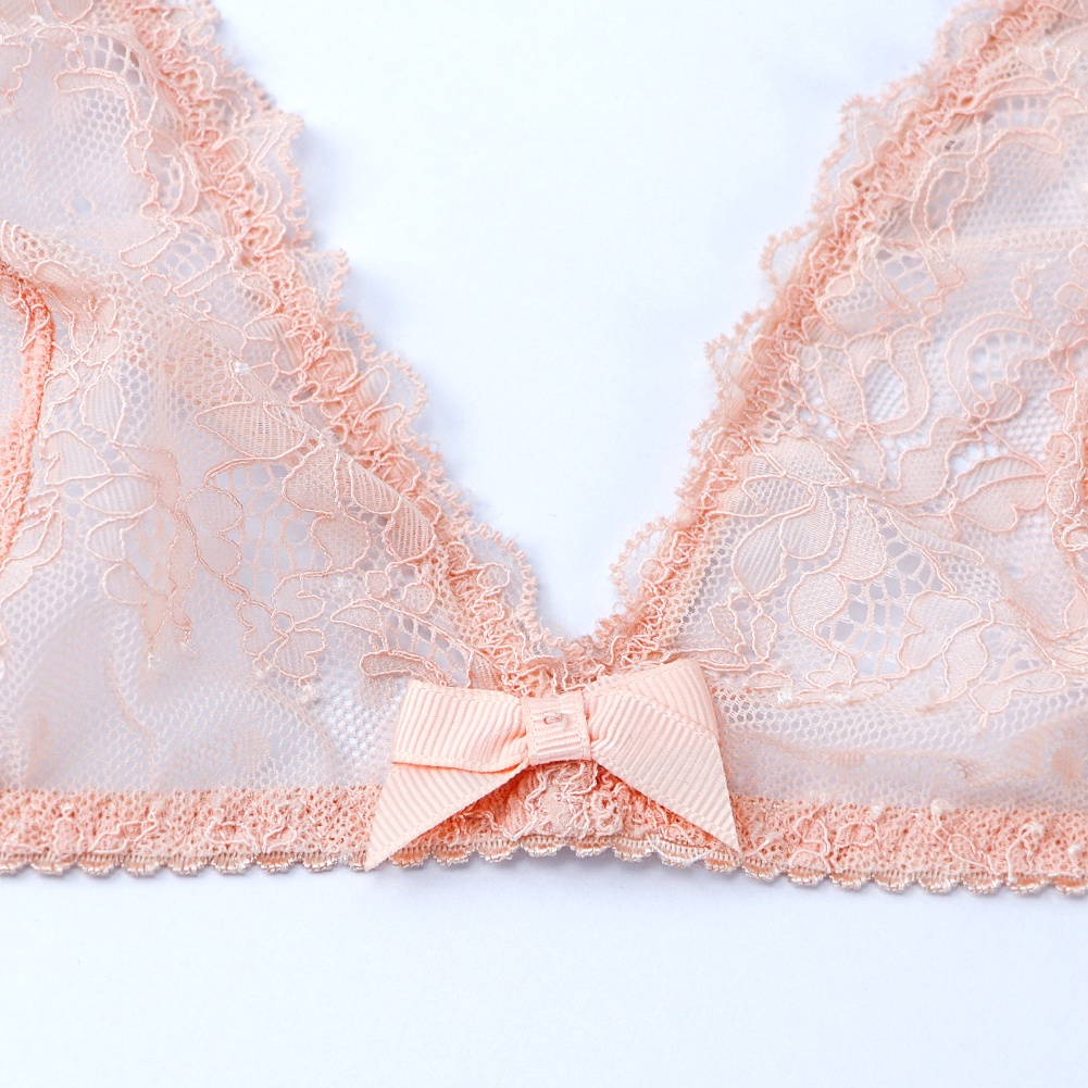 Bộ đồ lót 3 món VARSBABY gồm áo ngực và 2 quần lót phối ren siêu mỏng thoáng khí quyến rũ thời trang cho nữ