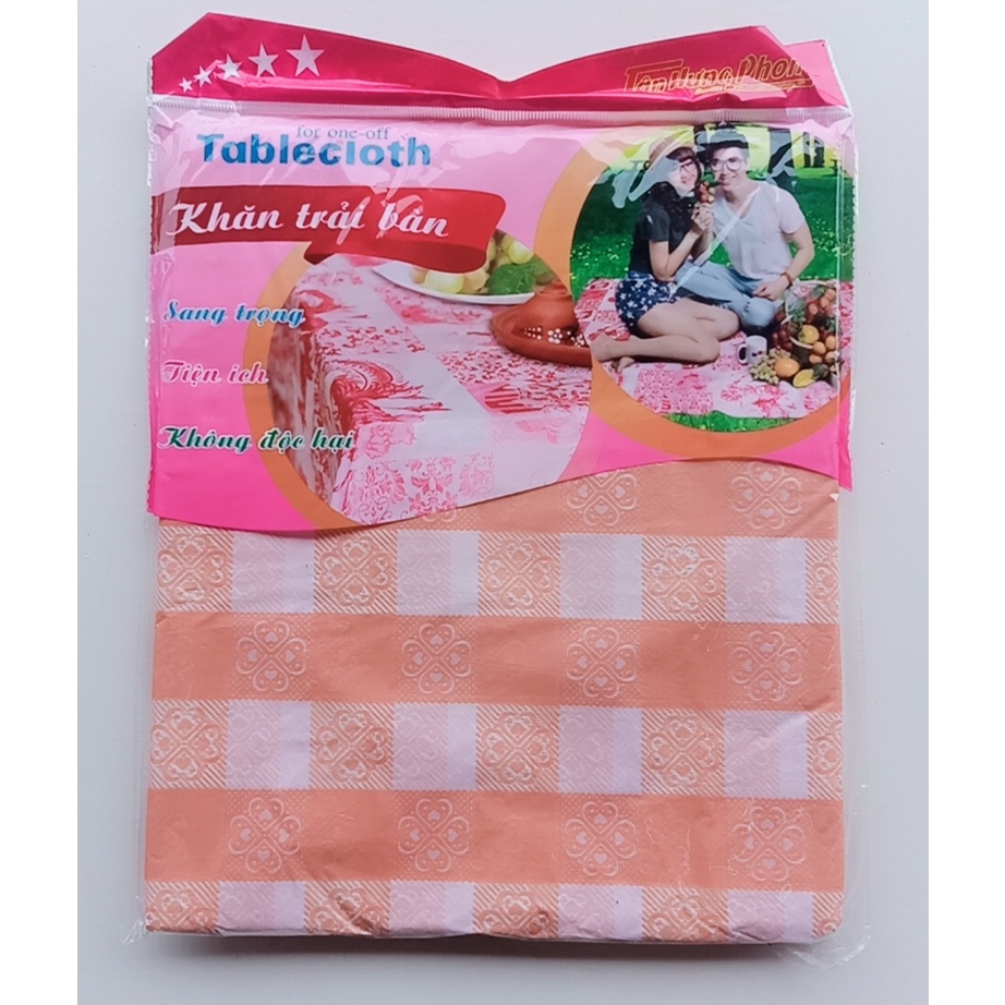 Khăn trải bàn nhiều mẫu đặc sắc chất liệu PVC ko thấm NC dùng cho tiệc picnic các hội nghị 1SÉT 10 khăn giá 35000₫