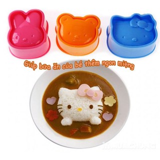 Bộ 3 Khuôn Làm Cơm Bento Nhật Hình Thỏ, Gấu, Mèo