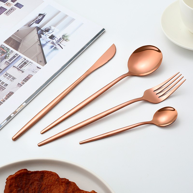 KATELV Bộ Muỗng Nĩa Bằng Thép Không Gỉ Có Thể Tái Sử Dụng Chất Lượng Cao