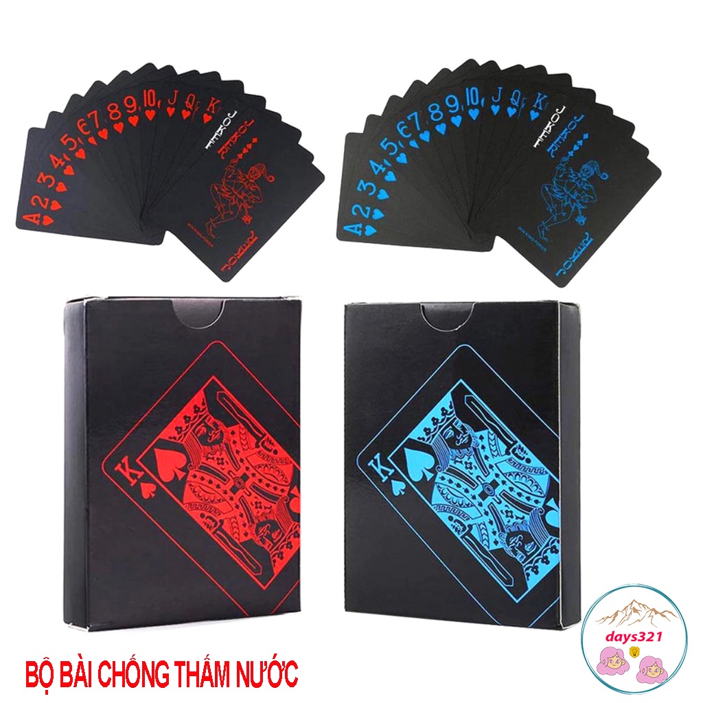 Bộ thẻ bài tây chống thấm nước PVC chất lượng cao 54 lá khác nhau bộ tú bài tây anime manga chibi xinh xắn