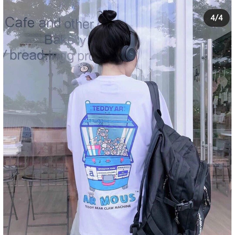 [Mã SKAMA06 giảm 8% tối đa 50K đơn 250K] [Rẻ Vô Địch] Áo cotton tay lỡ Unisex -- Máy Cắp Gấu Bông AR MOUS | BigBuy360 - bigbuy360.vn