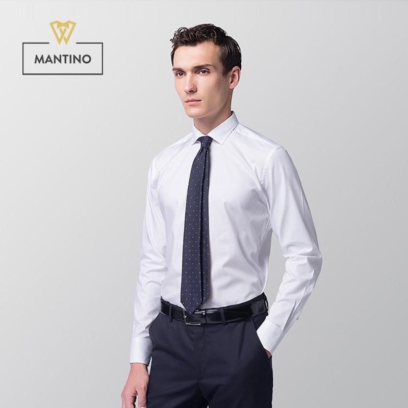 [Mã FASHIONMALLT4 giảm 15% tối đa 30K đơn 150k] Áo Sơ Mi Nam Trắng Tinh - SM301 MANTINO | BigBuy360 - bigbuy360.vn