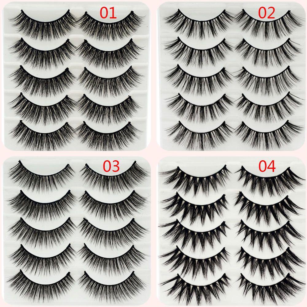 BORAG Set 5 Cặp Lông Mi Giả Nhiều Lớp Dày Dặn Có Thể Tái Sử Dụng SKONHED