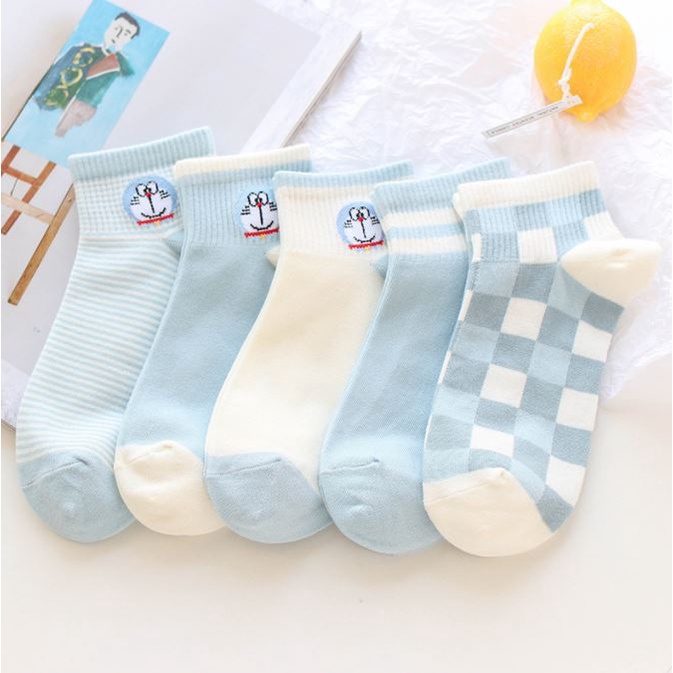 Set 10 Đôi Tất Vớ Nữ Ngắn Cổ Mix Doremoon Siêu HOT