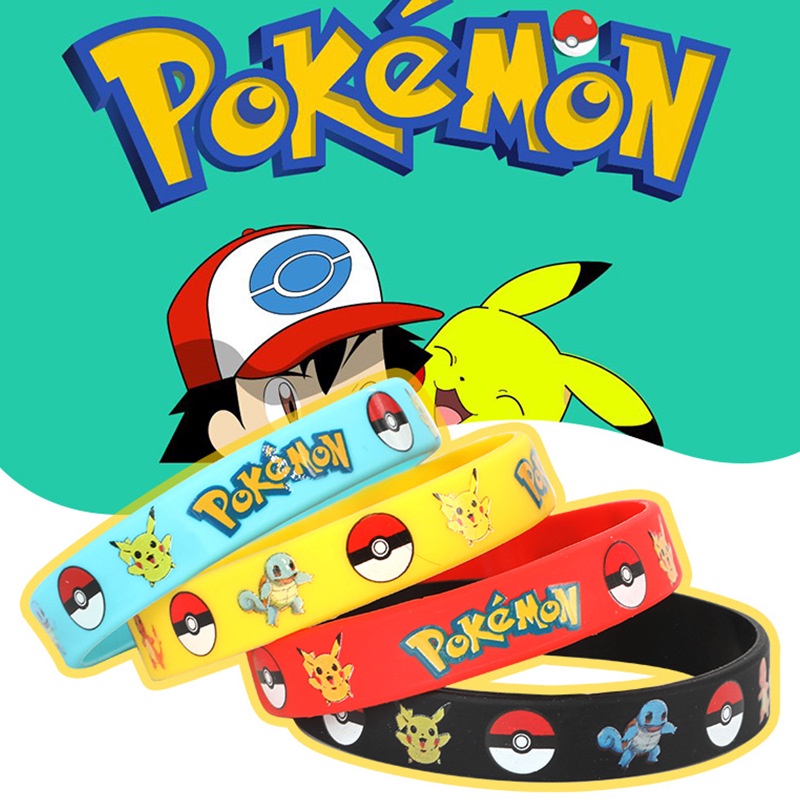 Vòng Đeo Tay Bằng Silicone In Hình Pikachu Dễ Thương Dành Cho Bé