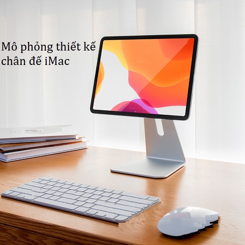 Giá đỡ nam châm từ tính hít máy tính bảng iPad Galaxy tab, máy đọc sách kindle Vu Studio nhôm nguyên khối xoay 360 độ
