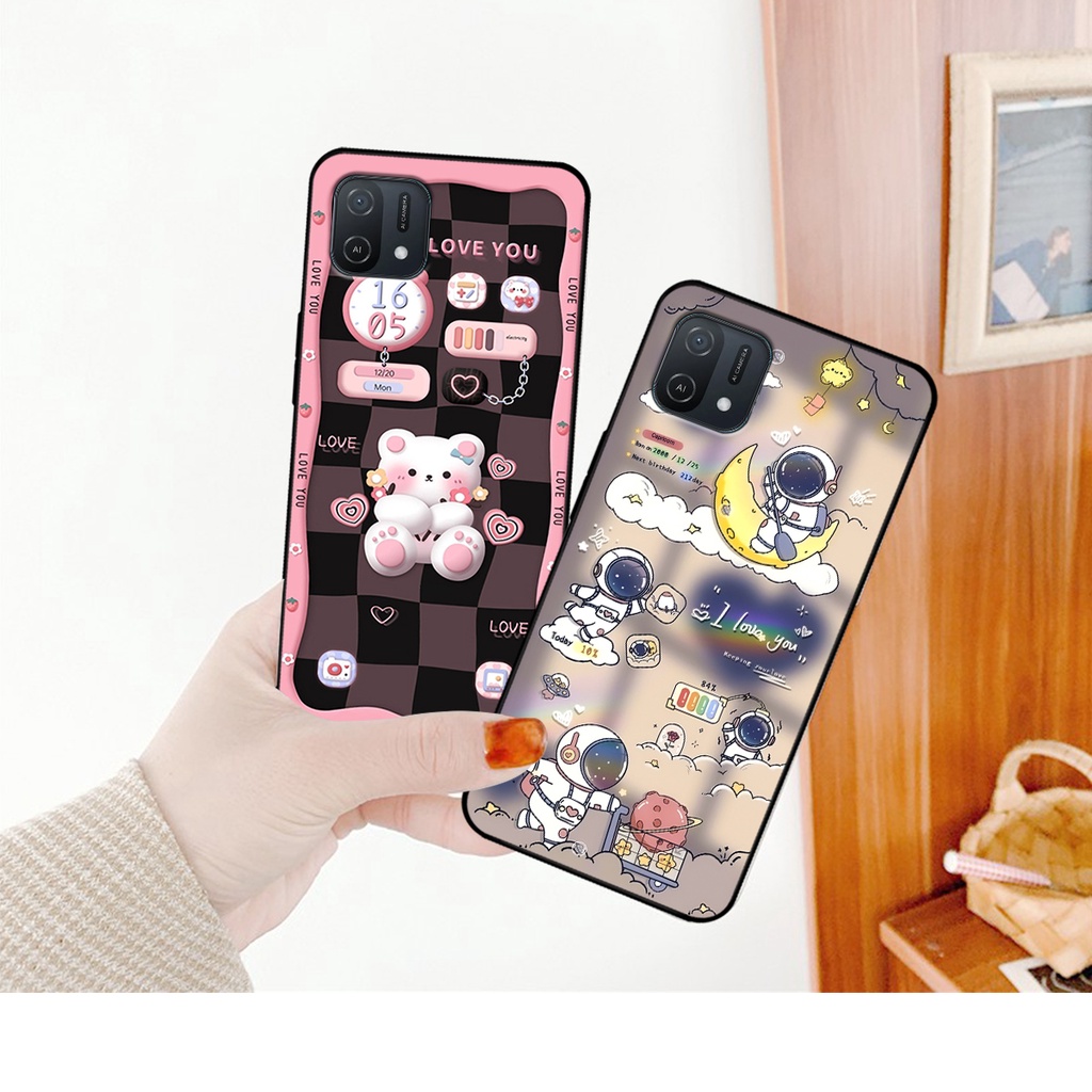 Ốp lưng Oppo A16k hình gấu, vũ trụ ngân hà chibi. ốp chống sốc bền đẹp