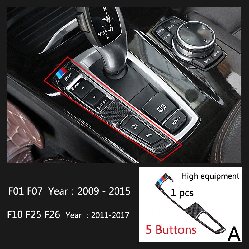 Miếng Dán Trang Trí Hộp Số Xe Hơi bmw f01 f10 f07 f25 f26 5 7 series x3 x4 Bằng Sợi carbon