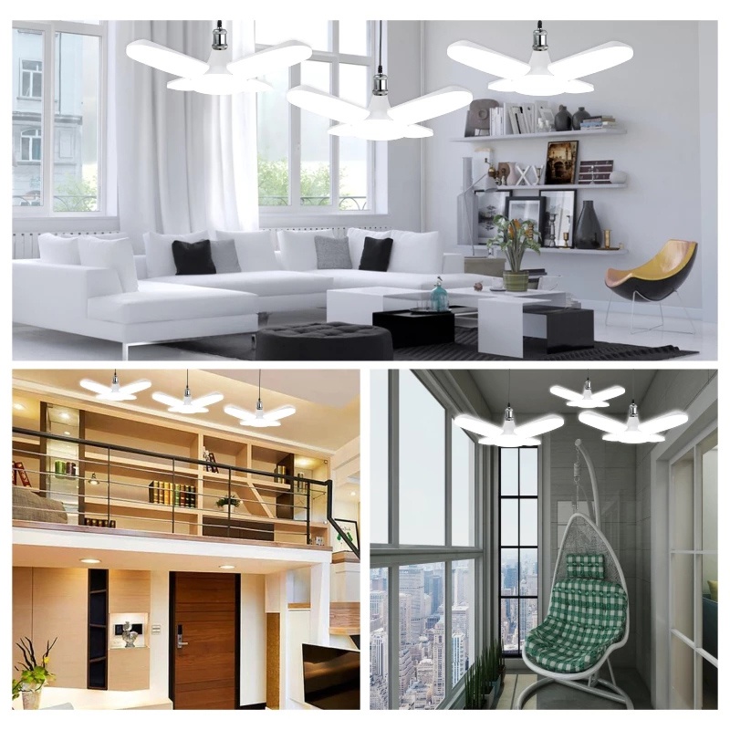 Bóng đèn LED 28W E27 Bóng đèn quạt gấp AC 110V 220V Đèn LED nhỏ có thể gập lại Đèn UFO 360 độ Đèn LED 85-265V Đèn chiếu điểm