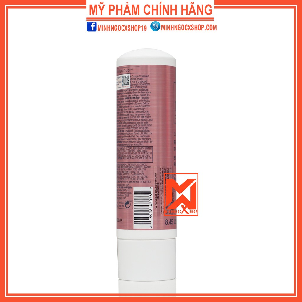 Dầu xả phục hồi TIGI COPYRIGHT REPAIR 250ml chính hãng