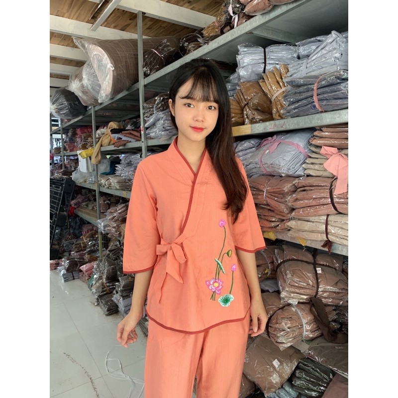 Áo Lam Đi Chùa # XÉO NƠ THÊU VẢI TƠ CAO CẤP GIÁ RẺ VÔ ĐỊCH