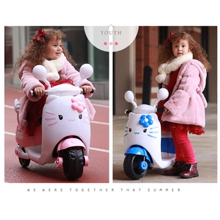 Xe máy điện cho bé hình Minion / sóc/ kitty / Heo