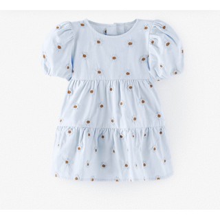 Đầm Zara Baby Girl thêu hoa cúc, size 18/24t-5/6T