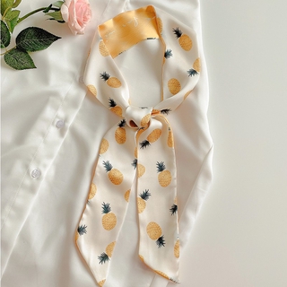 Khăn lụa buộc tóc họa tiết hoa dễ thương