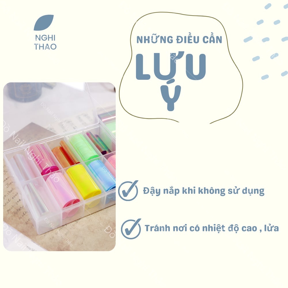 Foil ẩn thủy tinh 7 màu trang trí móng