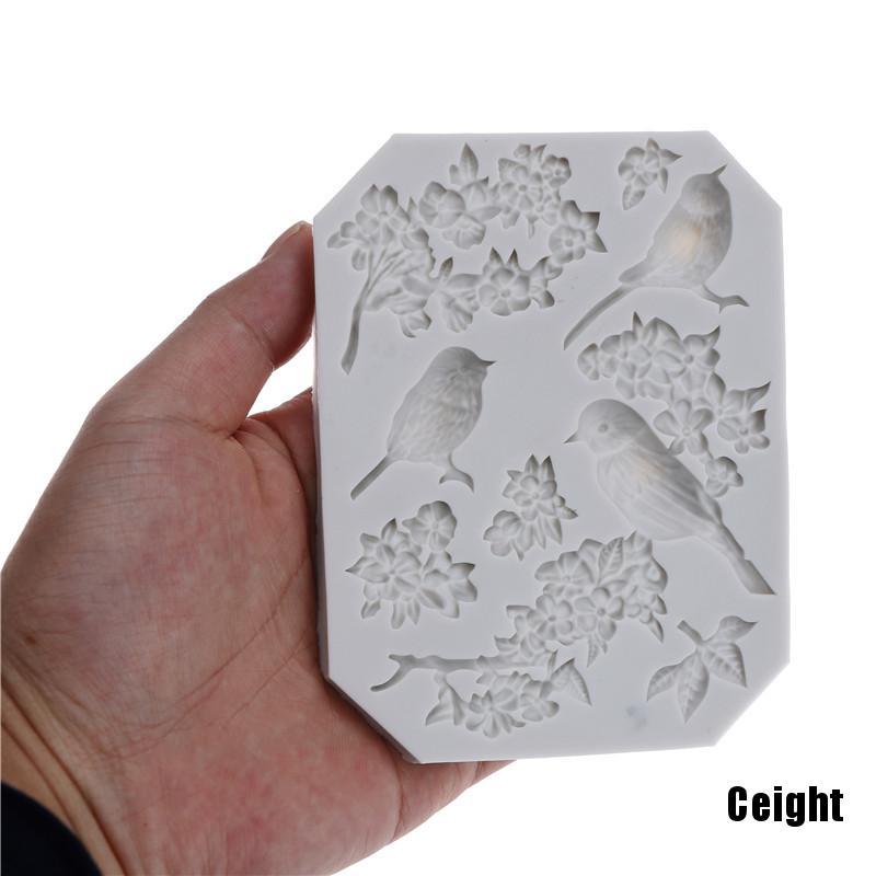 Khuôn silicone làm bánh hình chú chim và hoa đáng yêu
