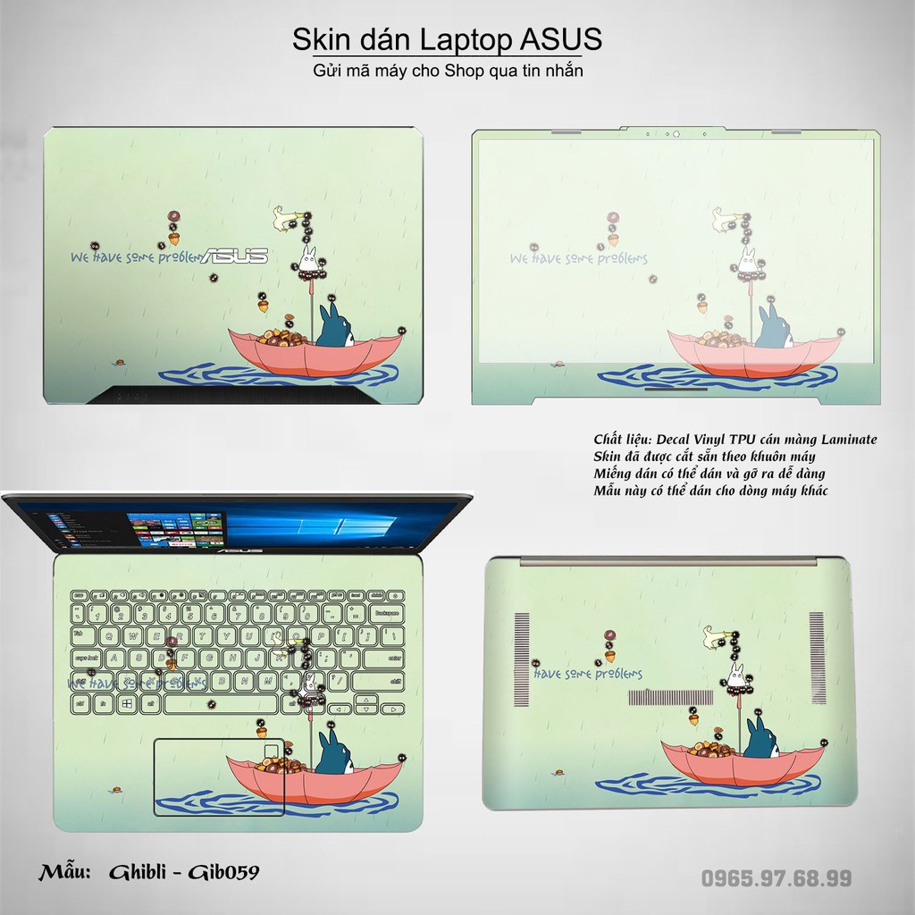 Skin dán Laptop Asus in hình Ghibli nhiều mẫu 9 (inbox mã máy cho Shop)