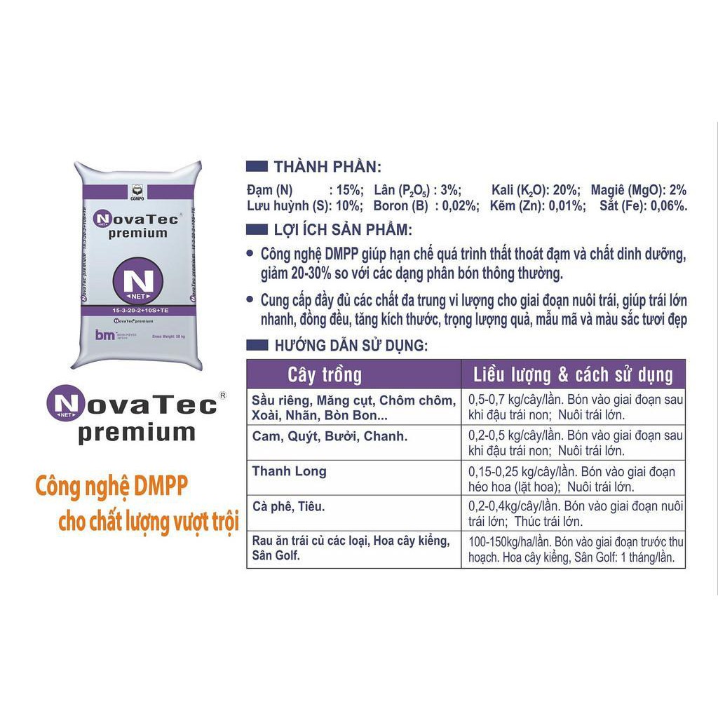 1 kg phân bón Đức NPK 15-3-20 + 2MgO +10S + TE chuyên dùng dưỡng hoa,nuôi trái