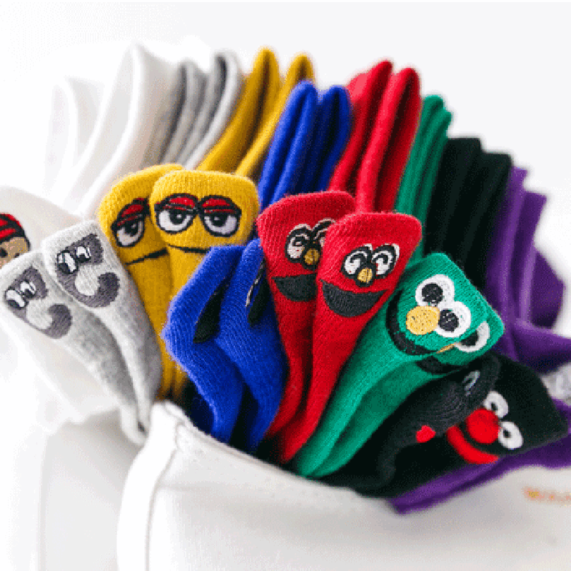 Vớ Cotton Nữ Levao Họa Tiết Thêu Mặt Cười Dễ Thương Nhiều Màu Sắc