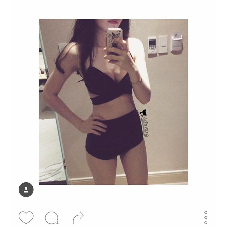 Bikini cạp cao nhún dây cột | BigBuy360 - bigbuy360.vn