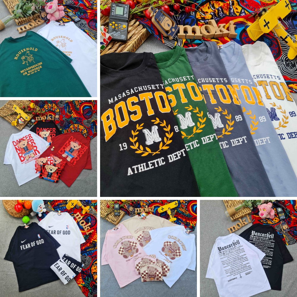 Áo phông áo thun nam nữ tay lỡ from rộng freesize chất cotton mẫu khách chọn mokishop