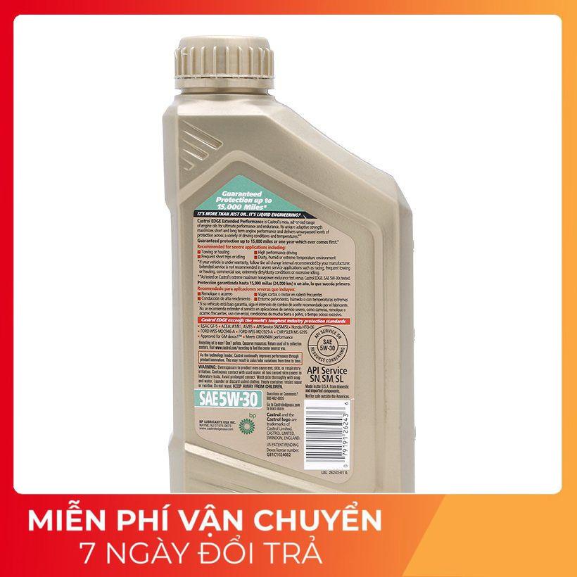 Nhớt tổng hợp 100%  Castrol Edge Extended Performance 5W30 946ml - Nhập Mỹ
