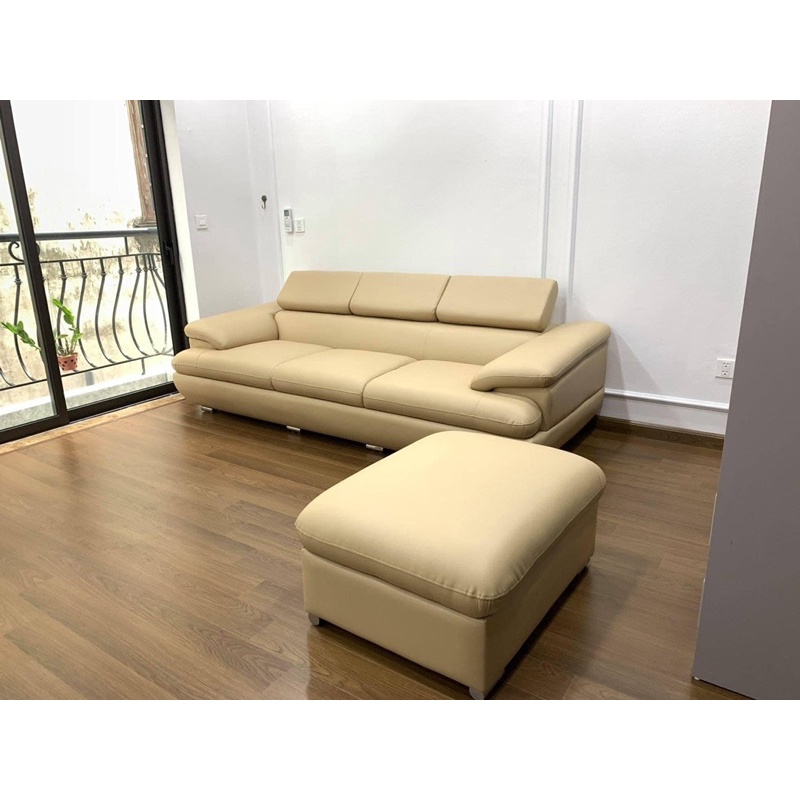 Bộ Sofa da cao cấp tựa gật thông minh chất liệu da Hàn đệm lò xo êm ái đàn hồi chống xẹp lún kích thước 2m4x1m6  H20C2
