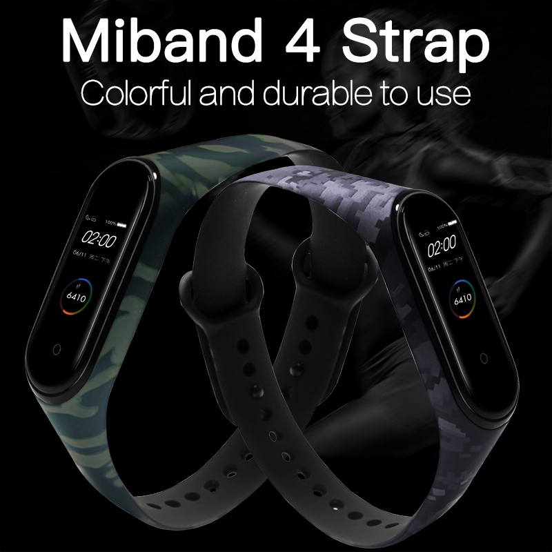 Dây Đeo Thay Thế Chất Liệu Silicon Màu Trơn Cho Xiaomi Mi Band 3 &amp; 4