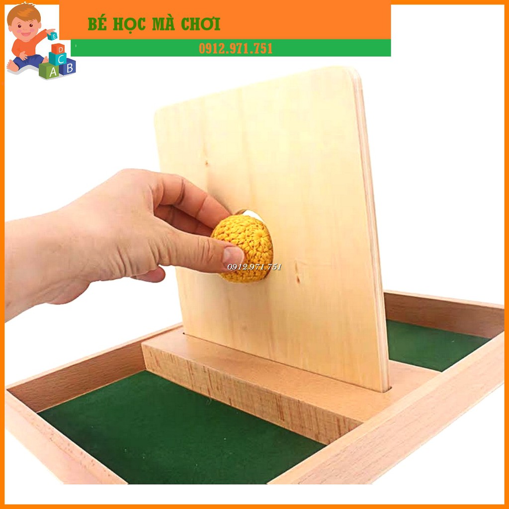 Bộ thả hình cơ bản, thả bóng len, thả xu nắp lật - GIÁO CỤ MONTESSORI 0-3 TUỔI Imbucare Box