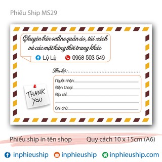 Phiếu giao hàng G29 (Đặt trước 1 ngày)