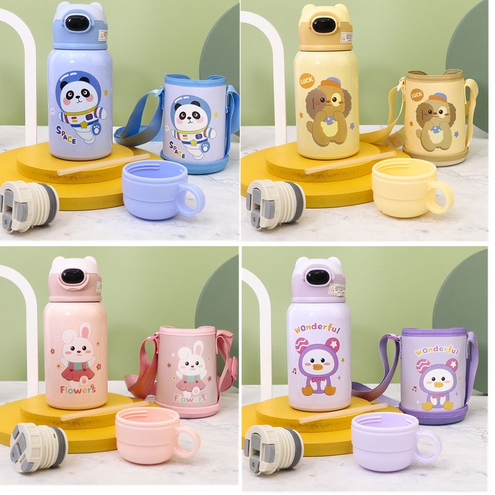 Bình Nước Inox Dung Tích Lớn 500ml Kèm Ống Hút Tiện Dụng