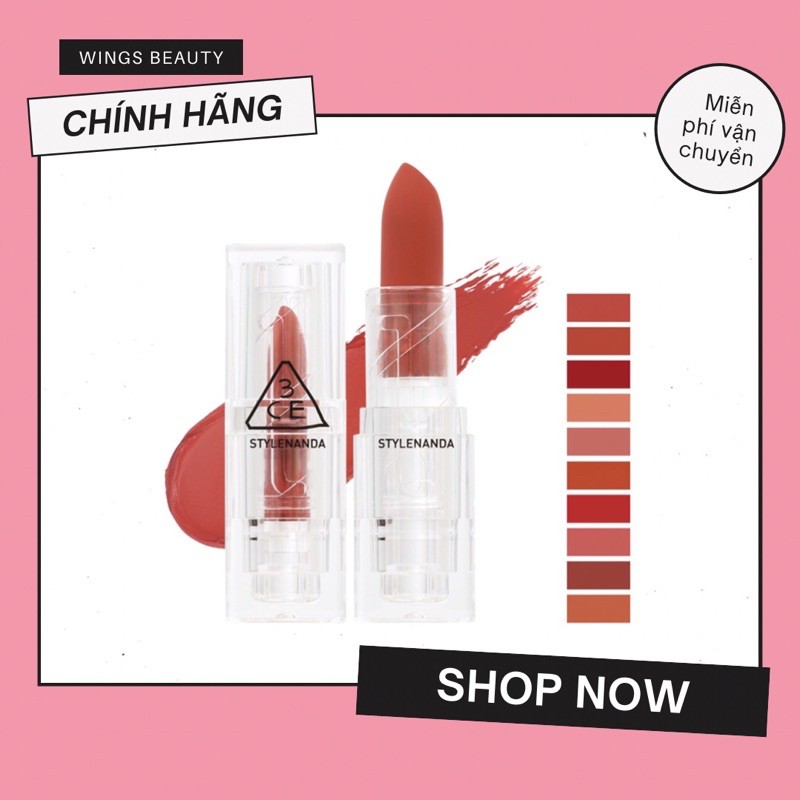 3CE - Son thỏi bán lì Soft Matte Lipstick