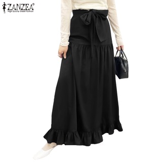 Chân váy dài Zanzea xếp tầng cột nơ thời trang cho nữ