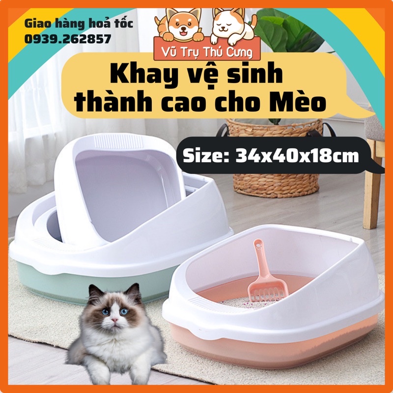 Khay vệ sinh Mèo 30x40x15cm| Khay đựng cát vệ sinh cho mèo