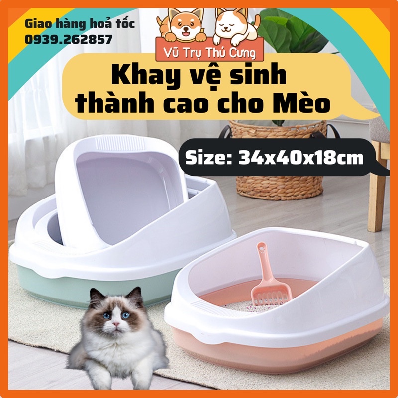 Khay vệ sinh Mèo 30x40x15cm| Khay đựng cát vệ sinh cho mèo
