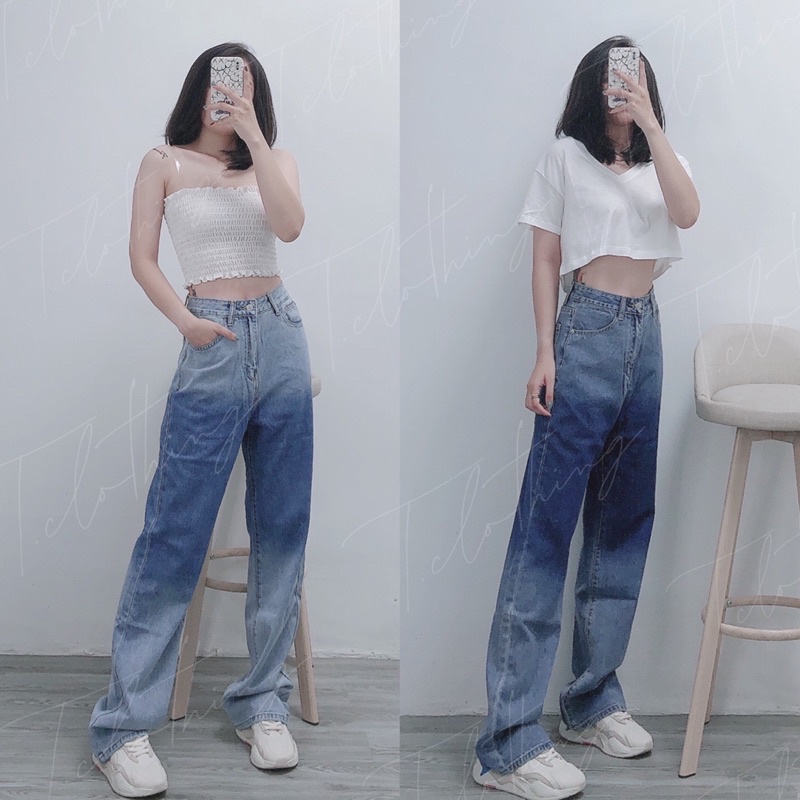 Quần Culottes Jeans loang 2 màu [ẢNH CHÍNH CHỦ]