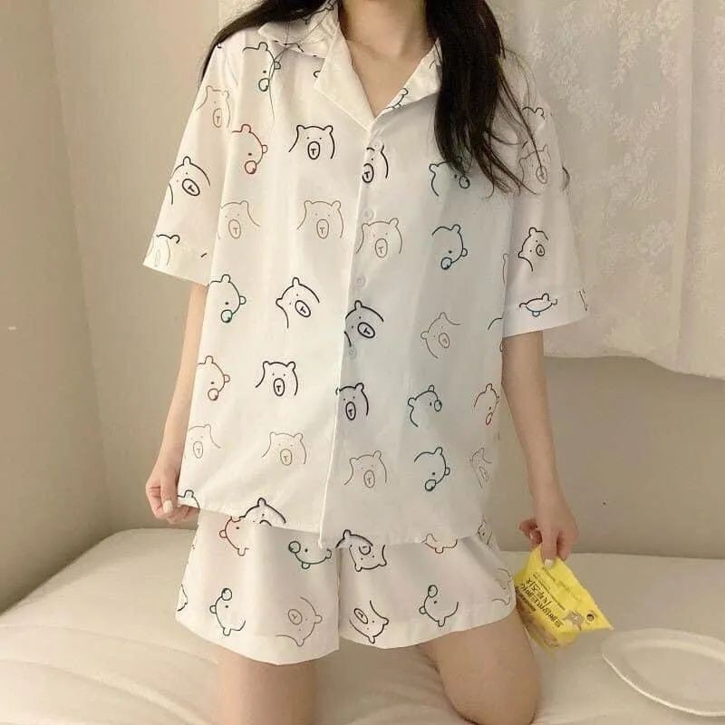 Bộ Ngủ Pijama Freesize Hoạt Hình Ulzzang Họa Tiết Xinh Xắn Dễ Thương Bộ Ngủ Hot Hit | BigBuy360 - bigbuy360.vn