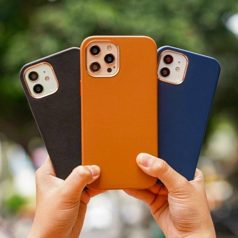 Ốp lưng da Leather case IPhone 12-12 Pro-12 Pro Max/Iphone 13/13 Pro/13 Pro Max hỗ trợ sạc không dây MagSafe