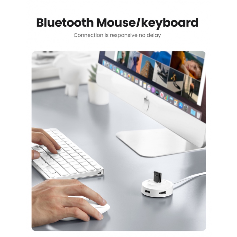 Ugreen Thiết Bị Truyền Nhận Bluetooth 5.0 Không Dây Cho Tai Nghe Và Chuột Máy Tính