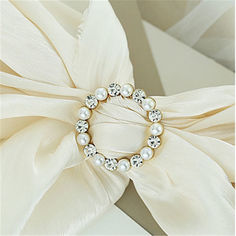 Khóa Thắt Nút Thắt Nút Đính Đá Ngọc Trai Dùng Trang Trí Áo Thun/Khăn Choàng Cổ/Thắt Lưng