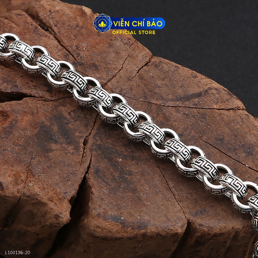 Lắc tay  bạc nam Hắc Long - 20cm  chất liệu bạc Thái 925 thời trang phụ kiện trang sức Viễn Chí Bảo  L100136-20