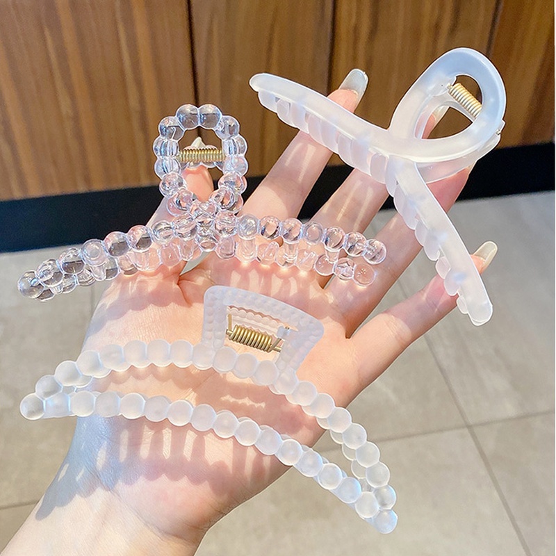 Kẹp Tóc Acrylic Trong Suốt Kích Thước Lớn Phong Cách Hàn Quốc Dễ Phối Đồ