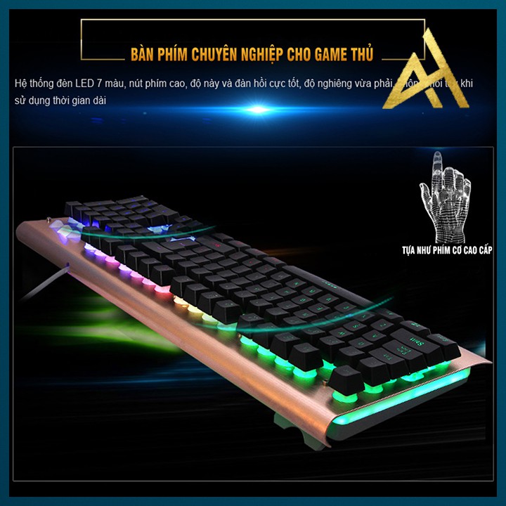 Bàn Phím Máy Vi Tính Laptop Chơi Game COOLERPLUS CPK-X8 Đèn LED 7 Màu - Bàn phím Cơ Keyboard Gaming Có Dây