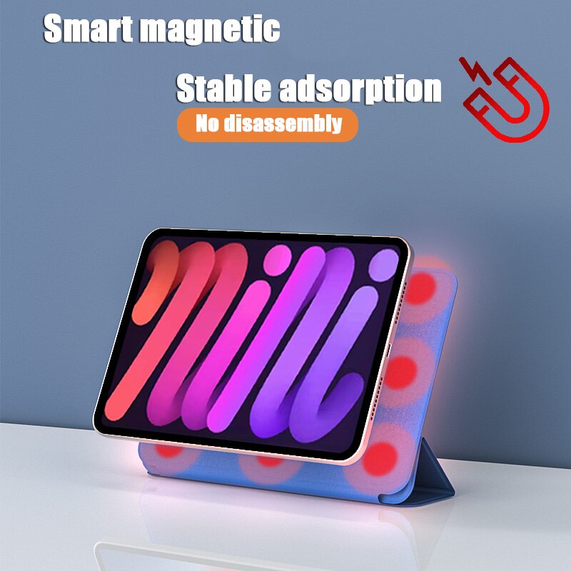 Bao da máy tính bảng bằng silicon và da PU từ tính tự động tắt mở máy thông minh mới cho IPad Mini 6 2021 A2568 A2569